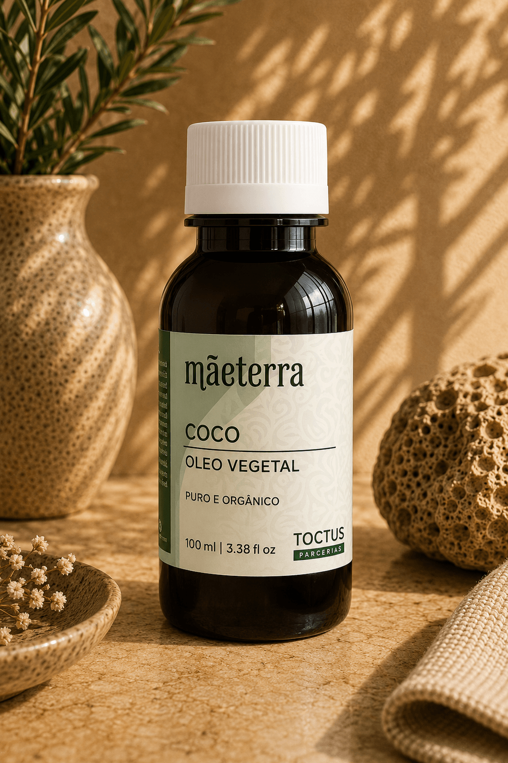 Óleo Vegetal de Coco, produto TOCTUS da linha Mãe Terra